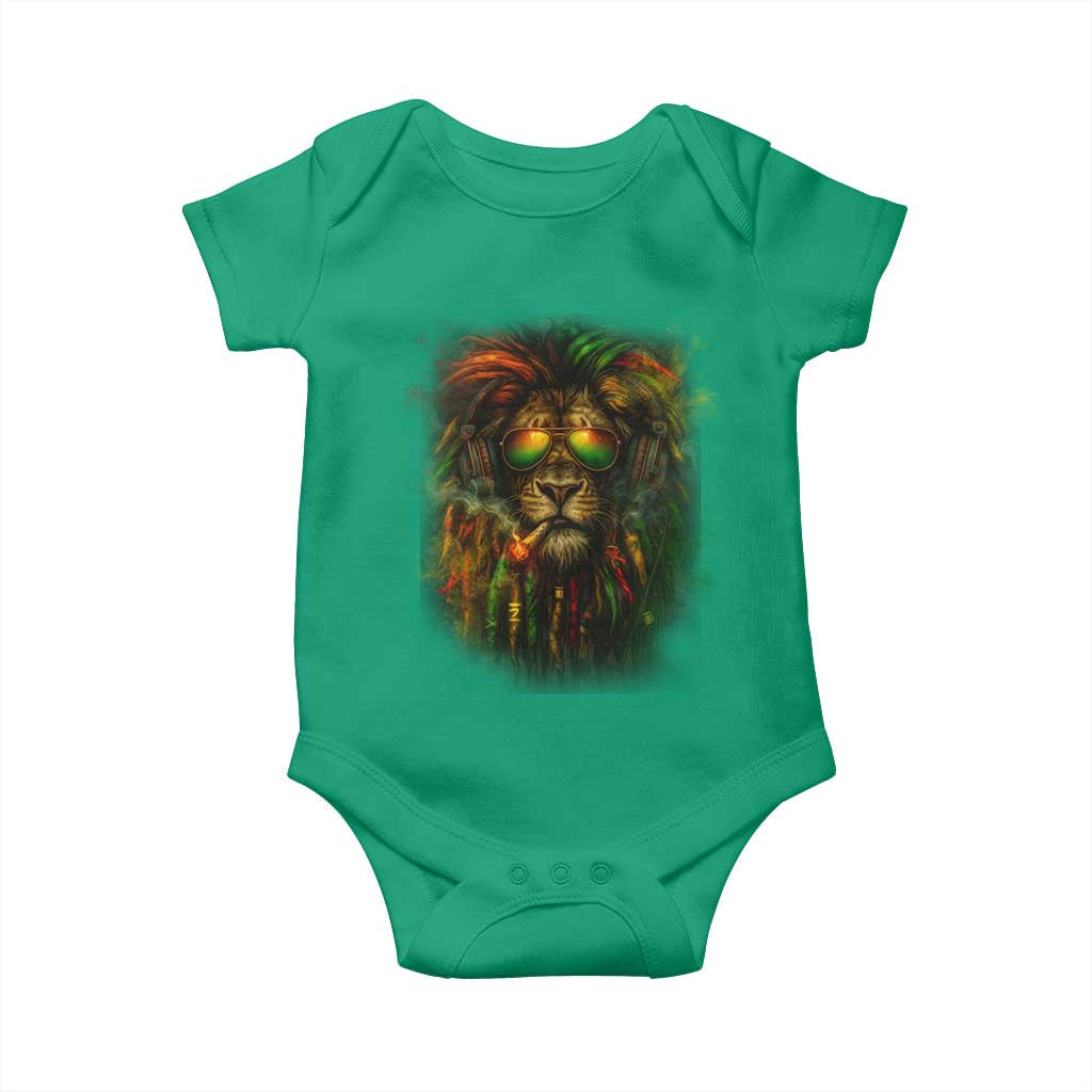 Rasta Reggae Lion Smoking Weed Baby Onesie Jamaican Reggae Music and Weed Lovers TS10 Irish Green Print Your Wear