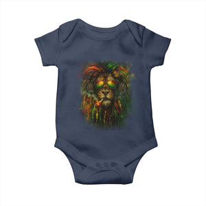 Rasta Reggae Lion Smoking Weed Baby Onesie Jamaican Reggae Music and Weed Lovers TS10 Navy Print Your Wear