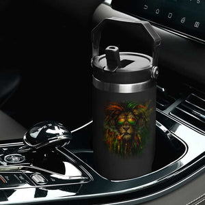 Rasta Reggae Lion Smoking Weed Flip Straw Tumbler Jamaican Reggae Music and Weed Lovers TS10 Print Your Wear