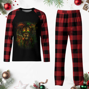 Rasta Reggae Lion Smoking Weed Plaid Pajama Set Jamaican Reggae Music and Weed Lovers TS10 Buffalo Plaid Print Your Wear