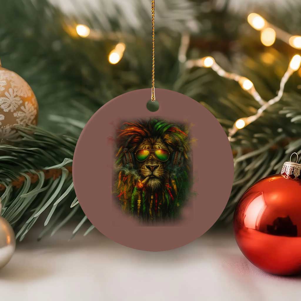 Rasta Reggae Lion Smoking Weed Ceramic Ornament Jamaican Reggae Music and Weed Lovers TS10 1pc Mocha Print Your Wear