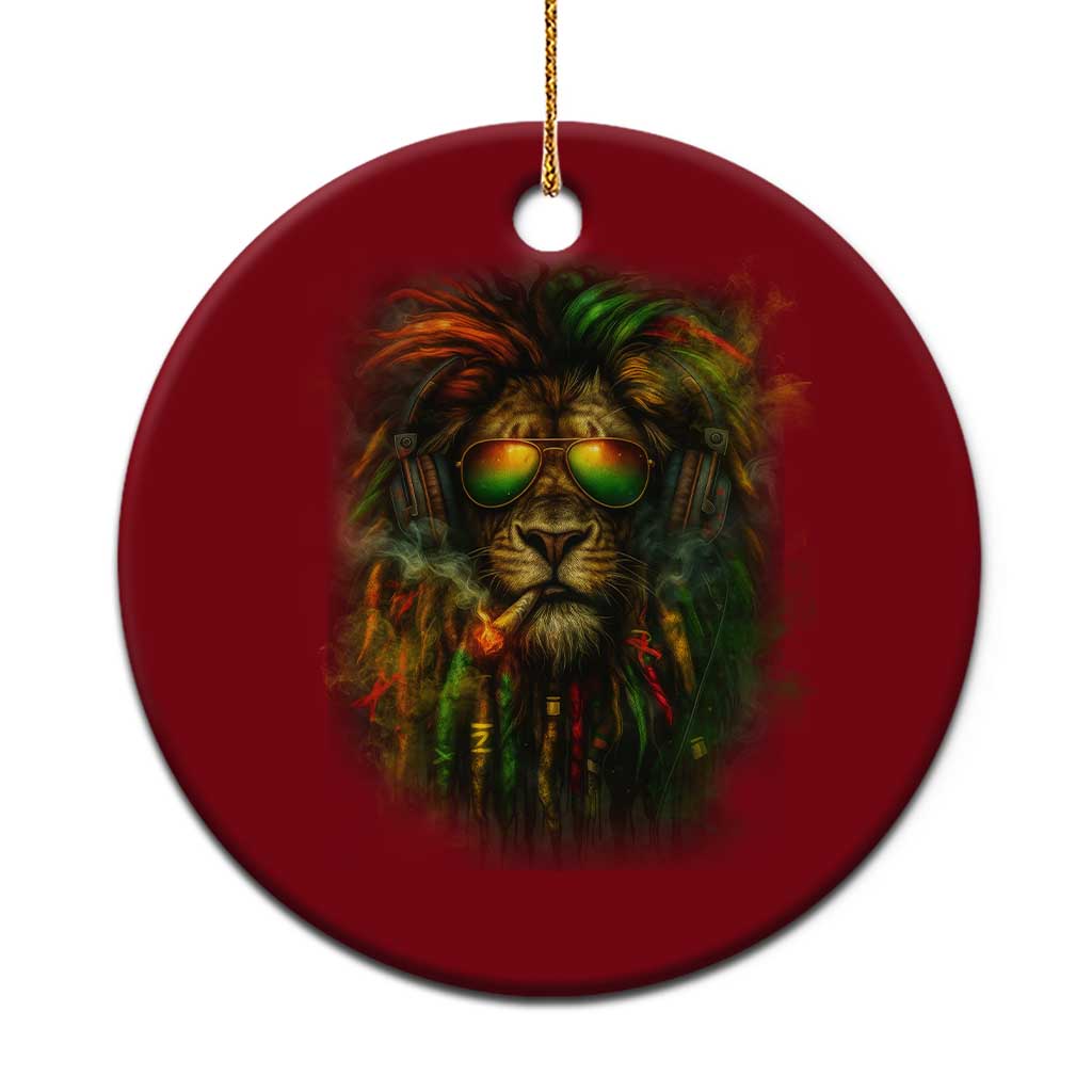 Rasta Reggae Lion Smoking Weed Ceramic Ornament Jamaican Reggae Music and Weed Lovers TS10 1pc Red Print Your Wear