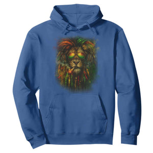 Rasta Reggae Lion Smoking Weed Hoodie Jamaican Reggae Music and Weed Lovers TS10 Royal Blue Print Your Wear
