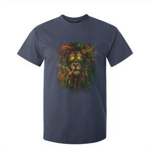 Rasta Reggae Lion Smoking Weed T Shirt For Kid Jamaican Reggae Music and Weed Lovers TS10 Navy Print Your Wear
