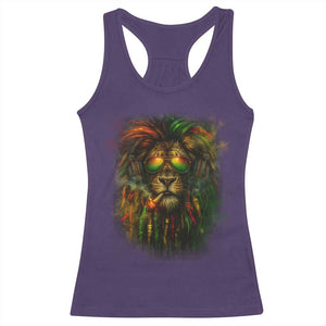 Rasta Reggae Lion Smoking Weed Racerback Tank Top Jamaican Reggae Music and Weed Lovers TS10 Purple Print Your Wear