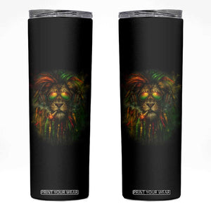 Rasta Reggae Lion Smoking Weed Skinny Tumbler Jamaican Reggae Music and Weed Lovers TS10 Black Print Your Wear