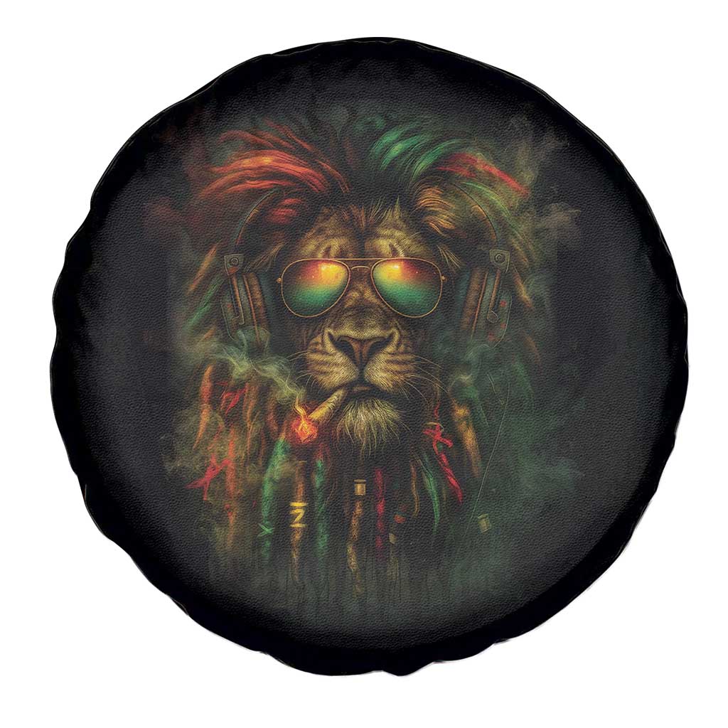 Rasta Reggae Lion Smoking Weed Spare Tire Cover Jamaican Reggae Music and Weed Lovers TS10 Print Your Wear