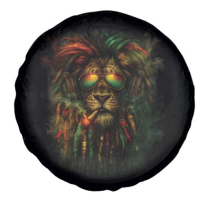 Rasta Reggae Lion Smoking Weed Spare Tire Cover Jamaican Reggae Music and Weed Lovers TS10 Print Your Wear