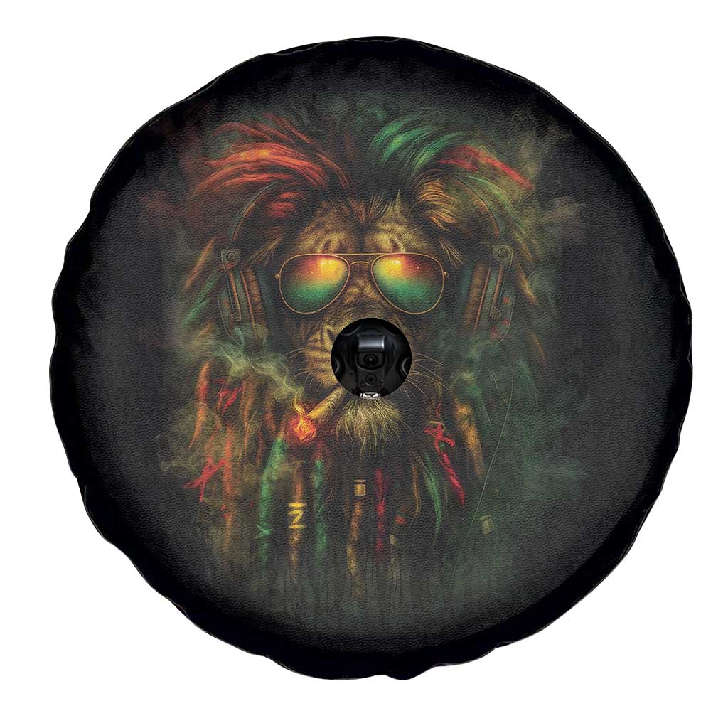 Rasta Reggae Lion Smoking Weed Spare Tire Cover Jamaican Reggae Music and Weed Lovers TS10 Print Your Wear