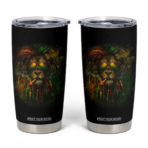 Rasta Reggae Lion Smoking Weed Tumbler Cup Jamaican Reggae Music and Weed Lovers TS10 Black Print Your Wear