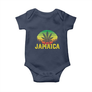 Jamaica Stoner Baby Onesie Rasta Sunset Cannabis Marijuana Weed Lovers 420 TS10 Navy Print Your Wear