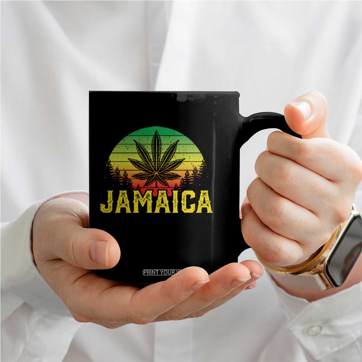Jamaica Stoner Coffee Mug Rasta Sunset Cannabis Marijuana Weed Lovers 420 TS10 Print Your Wear