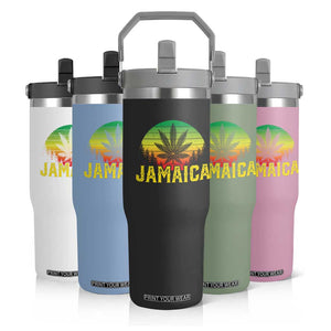 Jamaica Stoner Flip Straw Tumbler Rasta Sunset Cannabis Marijuana Weed Lovers 420 TS10 Print Your Wear