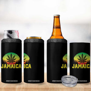 Jamaica Stoner 4 in 1 Can Cooler Tumbler Rasta Sunset Cannabis Marijuana Weed Lovers 420 TS10 Print Your Wear