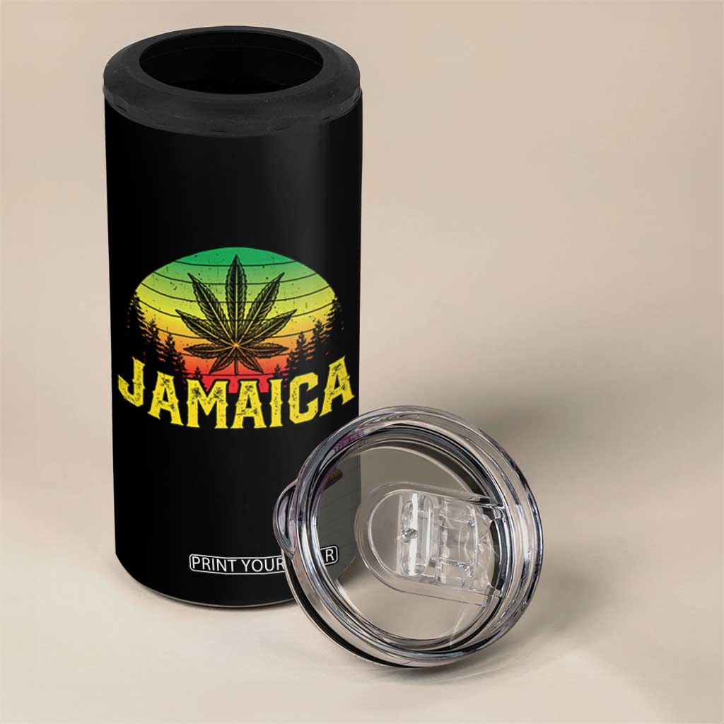 Jamaica Stoner 4 in 1 Can Cooler Tumbler Rasta Sunset Cannabis Marijuana Weed Lovers 420 TS10 Print Your Wear
