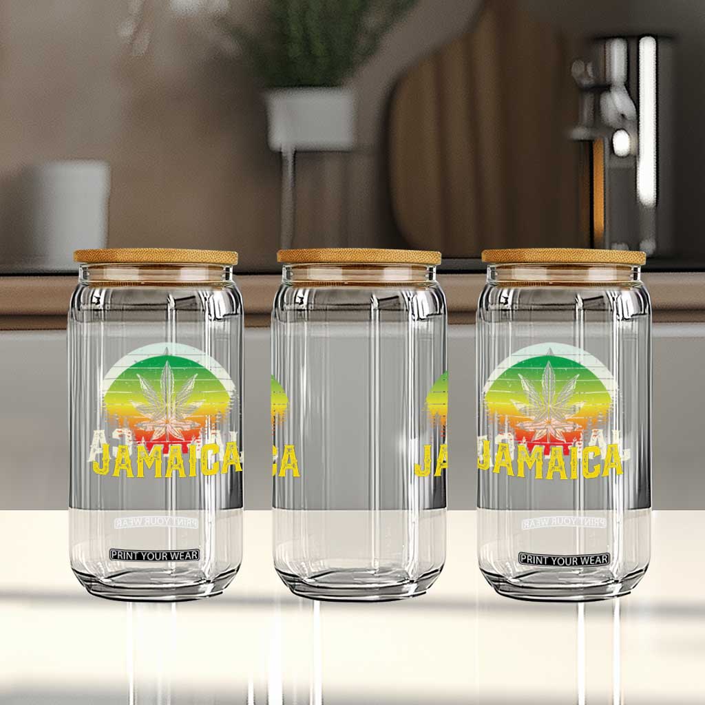 Jamaica Stoner Glass Can Rasta Sunset Cannabis Marijuana Weed Lovers 420 TS10 Print Your Wear