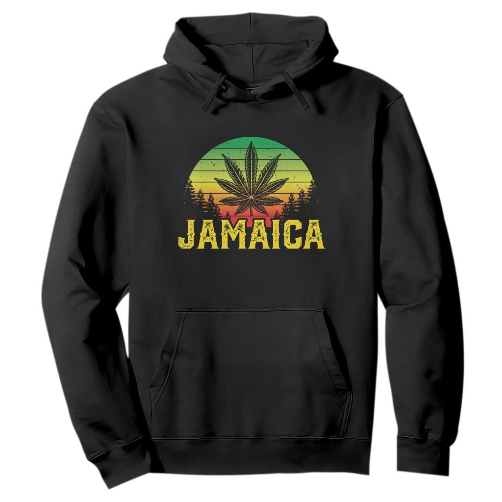 Jamaica Stoner Hoodie Rasta Sunset Cannabis Marijuana Weed Lovers 420 TS10 Black Print Your Wear