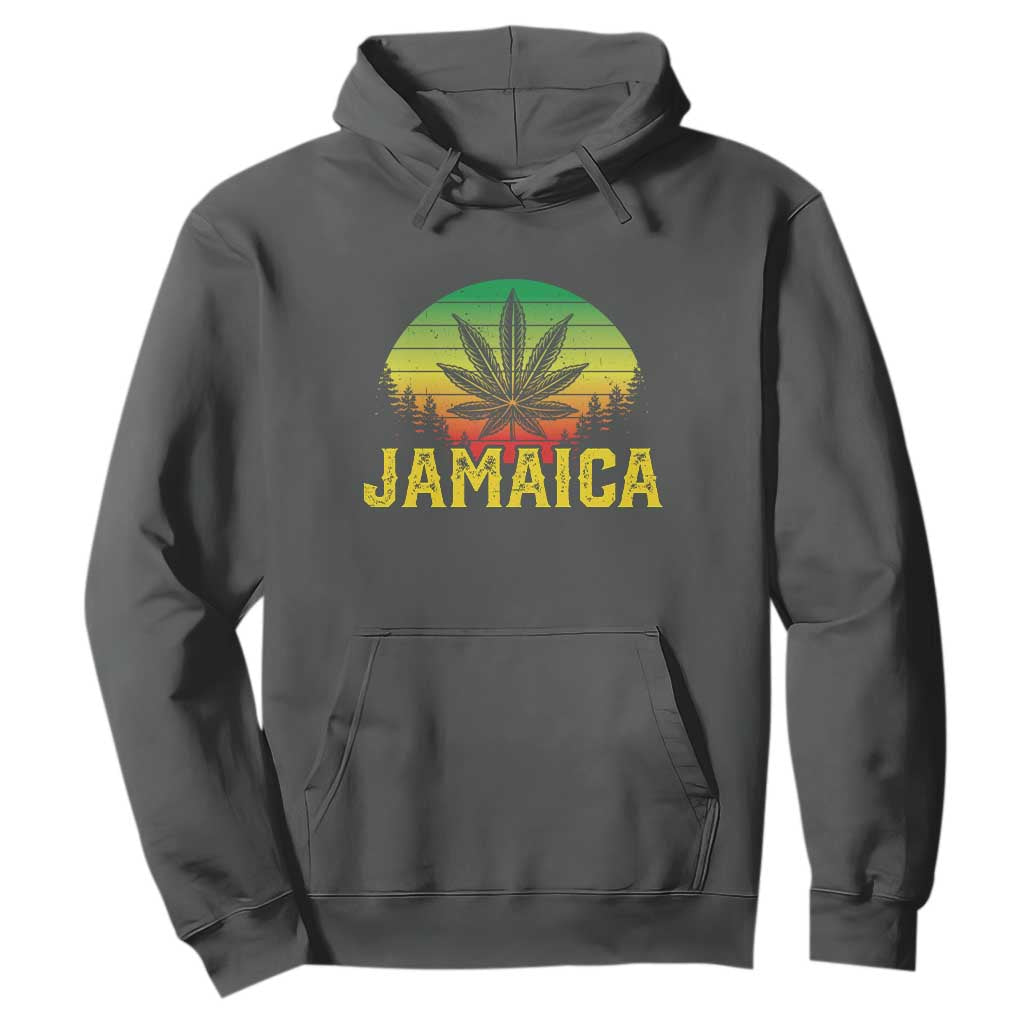 Jamaica Stoner Hoodie Rasta Sunset Cannabis Marijuana Weed Lovers 420 TS10 Dark Heather Print Your Wear