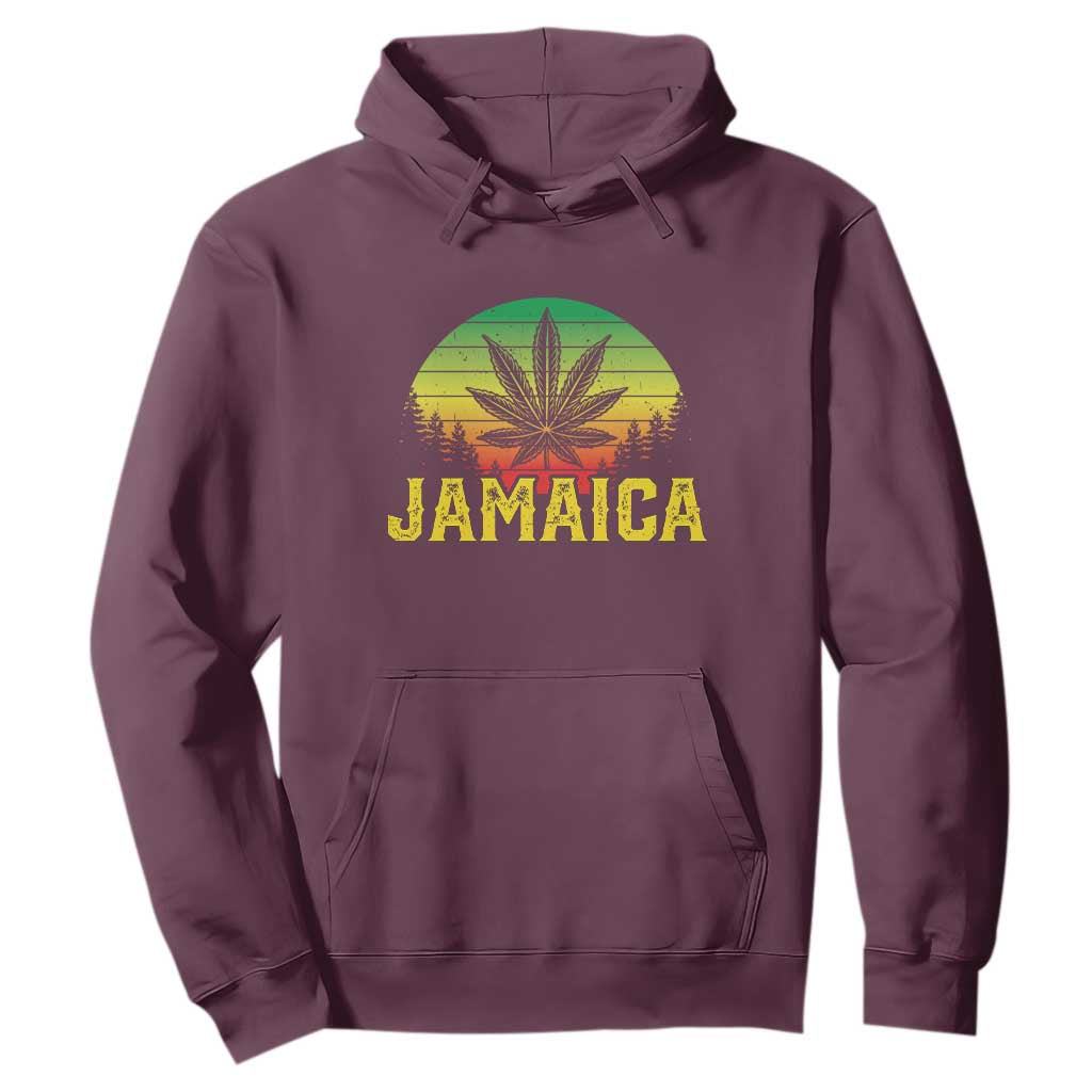 Jamaica Stoner Hoodie Rasta Sunset Cannabis Marijuana Weed Lovers 420 TS10 Maroon Print Your Wear