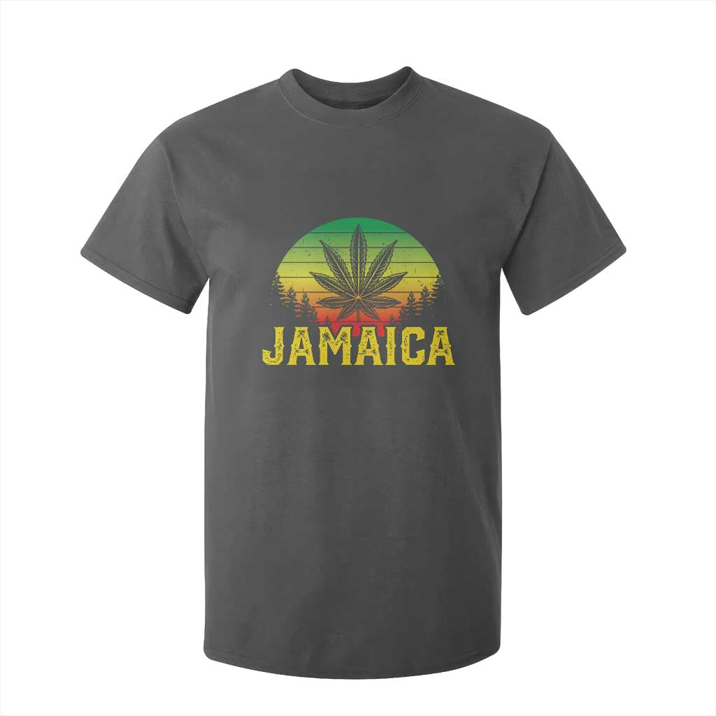 Jamaica Stoner T Shirt For Kid Rasta Sunset Cannabis Marijuana Weed Lovers 420 TS10 Dark Heather Print Your Wear