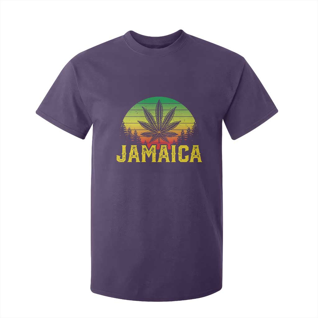 Jamaica Stoner T Shirt For Kid Rasta Sunset Cannabis Marijuana Weed Lovers 420 TS10 Purple Print Your Wear