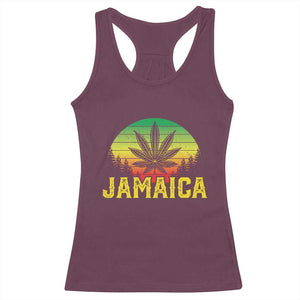 Jamaica Stoner Racerback Tank Top Rasta Sunset Cannabis Marijuana Weed Lovers 420 TS10 Maroon Print Your Wear