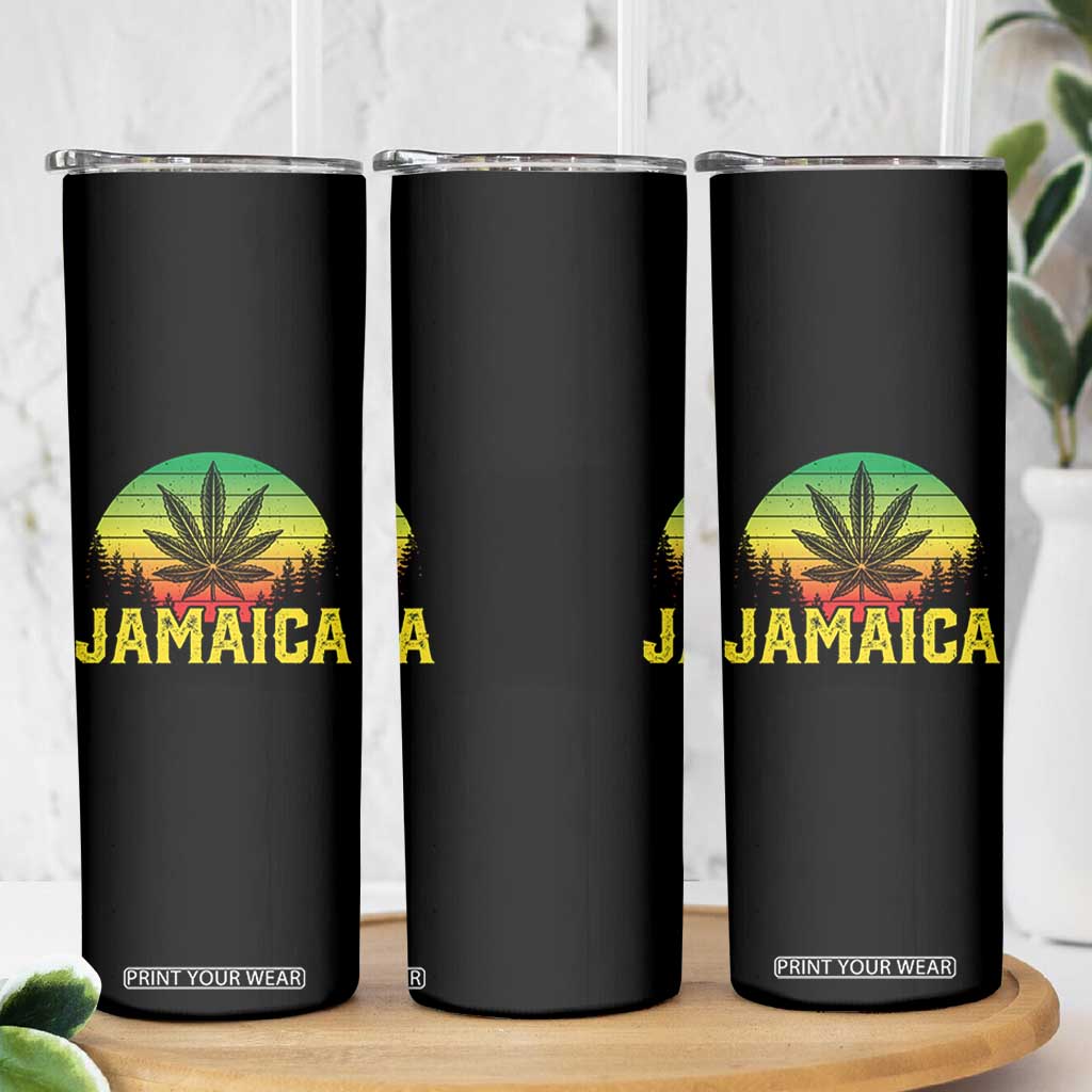 Jamaica Stoner Skinny Tumbler Rasta Sunset Cannabis Marijuana Weed Lovers 420 TS10 Print Your Wear