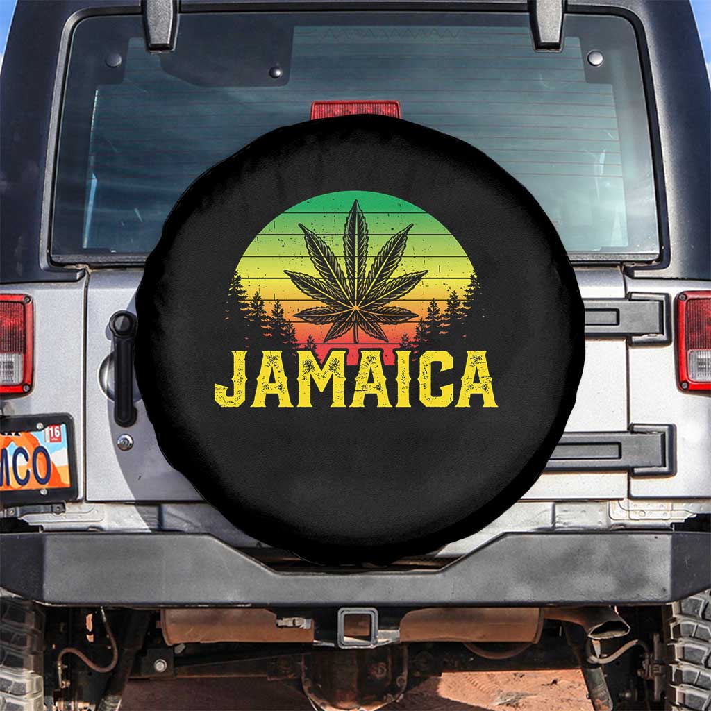 Jamaica Stoner Spare Tire Cover Rasta Sunset Cannabis Marijuana Weed Lovers 420 TS10 No hole Black Print Your Wear