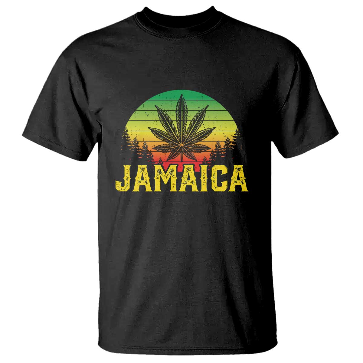 Jamaica Stoner T Shirt Rasta Sunset Cannabis Marijuana Weed Lovers 420 TS10 Black Print Your Wear