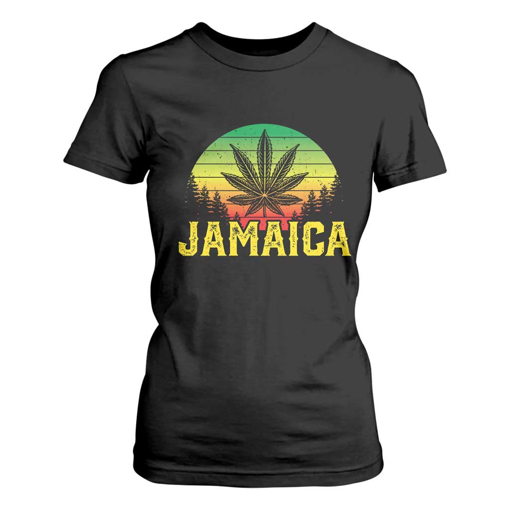Jamaica Stoner T Shirt For Women Rasta Sunset Cannabis Marijuana Weed Lovers 420 TS10 Black Print Your Wear