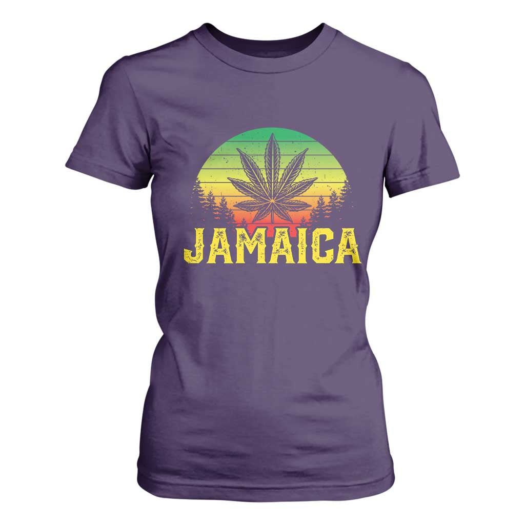 Jamaica Stoner T Shirt For Women Rasta Sunset Cannabis Marijuana Weed Lovers 420 TS10 Purple Print Your Wear