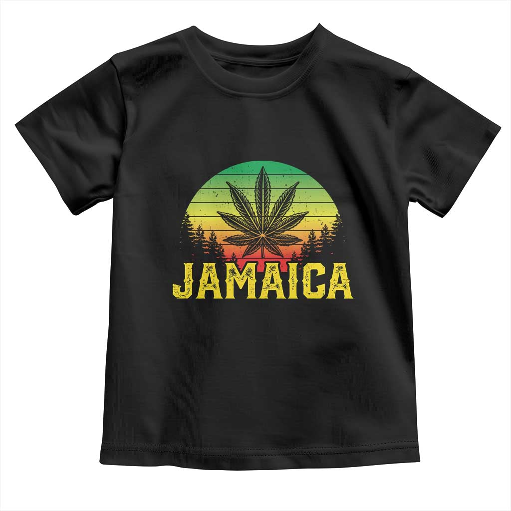 Jamaica Stoner Toddler T Shirt Rasta Sunset Cannabis Marijuana Weed Lovers 420 TS10 Black Print Your Wear