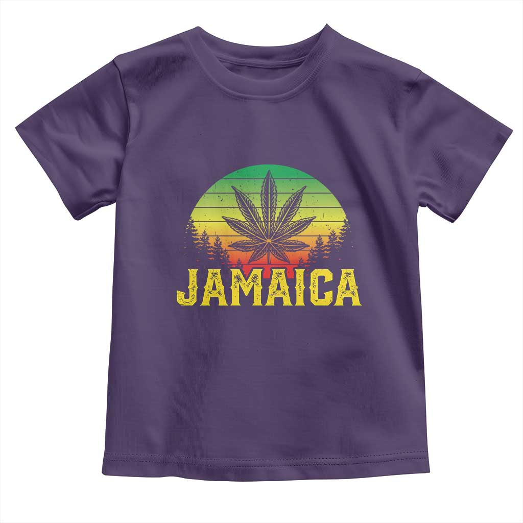Jamaica Stoner Toddler T Shirt Rasta Sunset Cannabis Marijuana Weed Lovers 420 TS10 Purple Print Your Wear