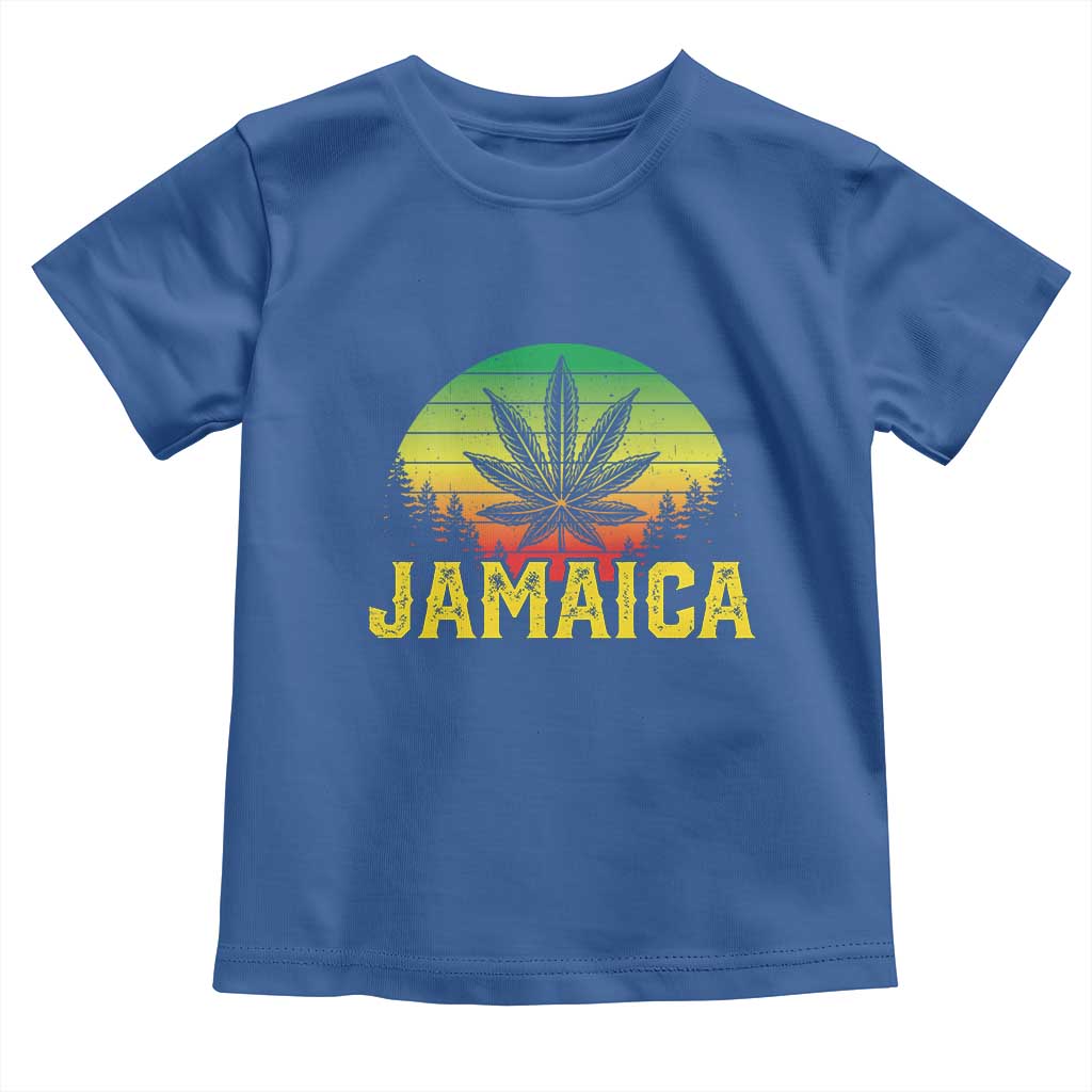 Jamaica Stoner Toddler T Shirt Rasta Sunset Cannabis Marijuana Weed Lovers 420 TS10 Royal Blue Print Your Wear
