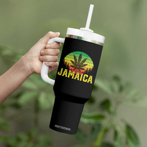 Jamaica Stoner Tumbler With Handle Rasta Sunset Cannabis Marijuana Weed Lovers 420 TS10 Print Your Wear