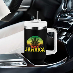 Jamaica Stoner Tumbler With Handle Rasta Sunset Cannabis Marijuana Weed Lovers 420 TS10 Print Your Wear