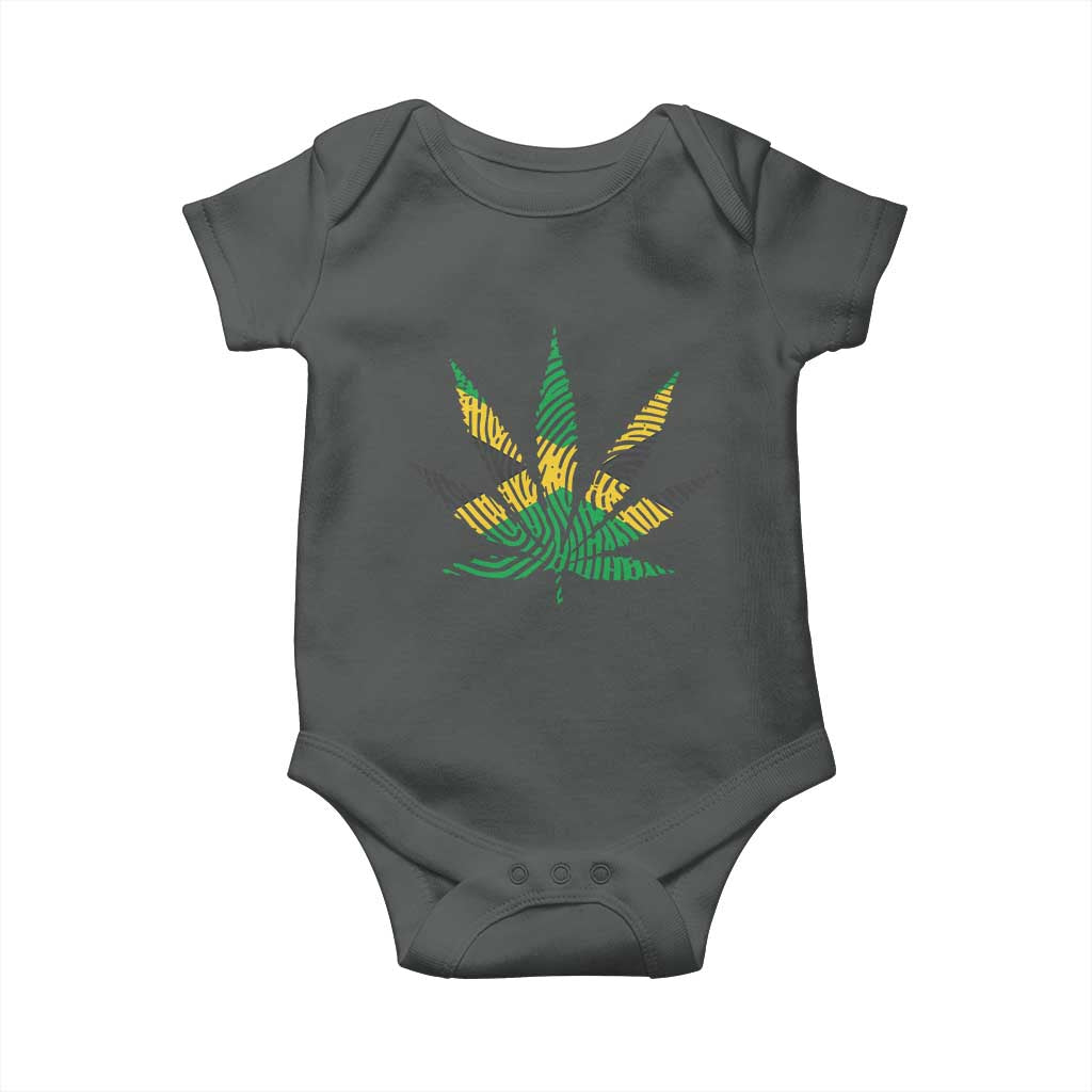 Jamaica Flag Cannabis Baby Onesie Funny Stoner Weed Lovers Marijuana 420 TS10 Dark Heather Print Your Wear