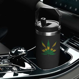 Jamaica Flag Cannabis Flip Straw Tumbler Funny Stoner Weed Lovers Marijuana 420 TS10 Print Your Wear