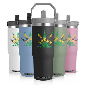 Jamaica Flag Cannabis Flip Straw Tumbler Funny Stoner Weed Lovers Marijuana 420 TS10 Print Your Wear