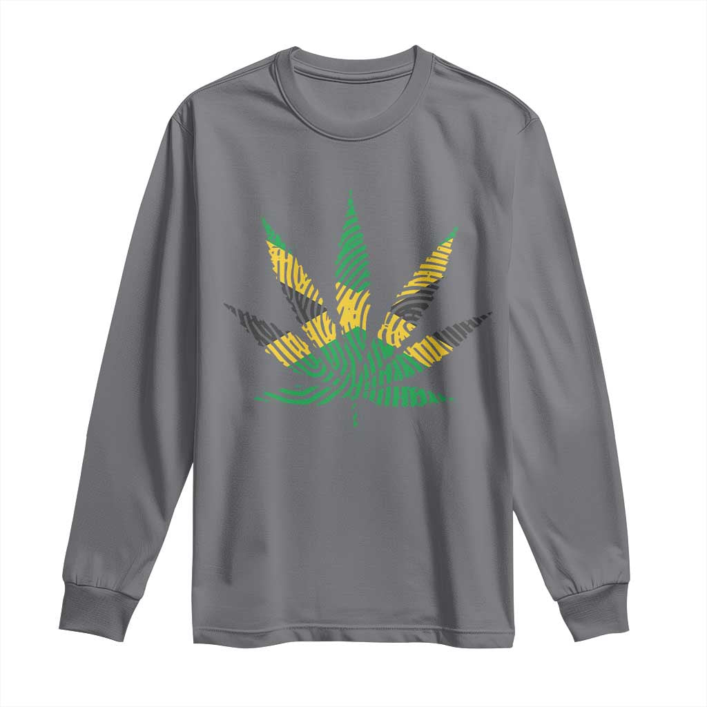 Jamaica Flag Cannabis Long Sleeve Shirt Funny Stoner Weed Lovers Marijuana 420 TS10 Charcoal Print Your Wear