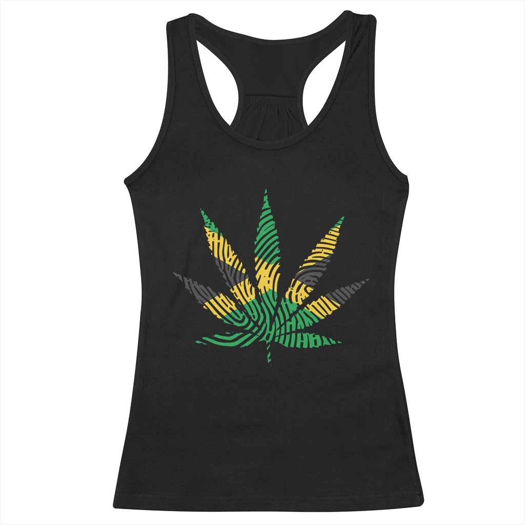 Jamaica Flag Cannabis Racerback Tank Top Funny Stoner Weed Lovers Marijuana 420 TS10 Black Print Your Wear