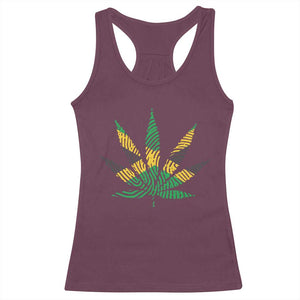 Jamaica Flag Cannabis Racerback Tank Top Funny Stoner Weed Lovers Marijuana 420 TS10 Maroon Print Your Wear