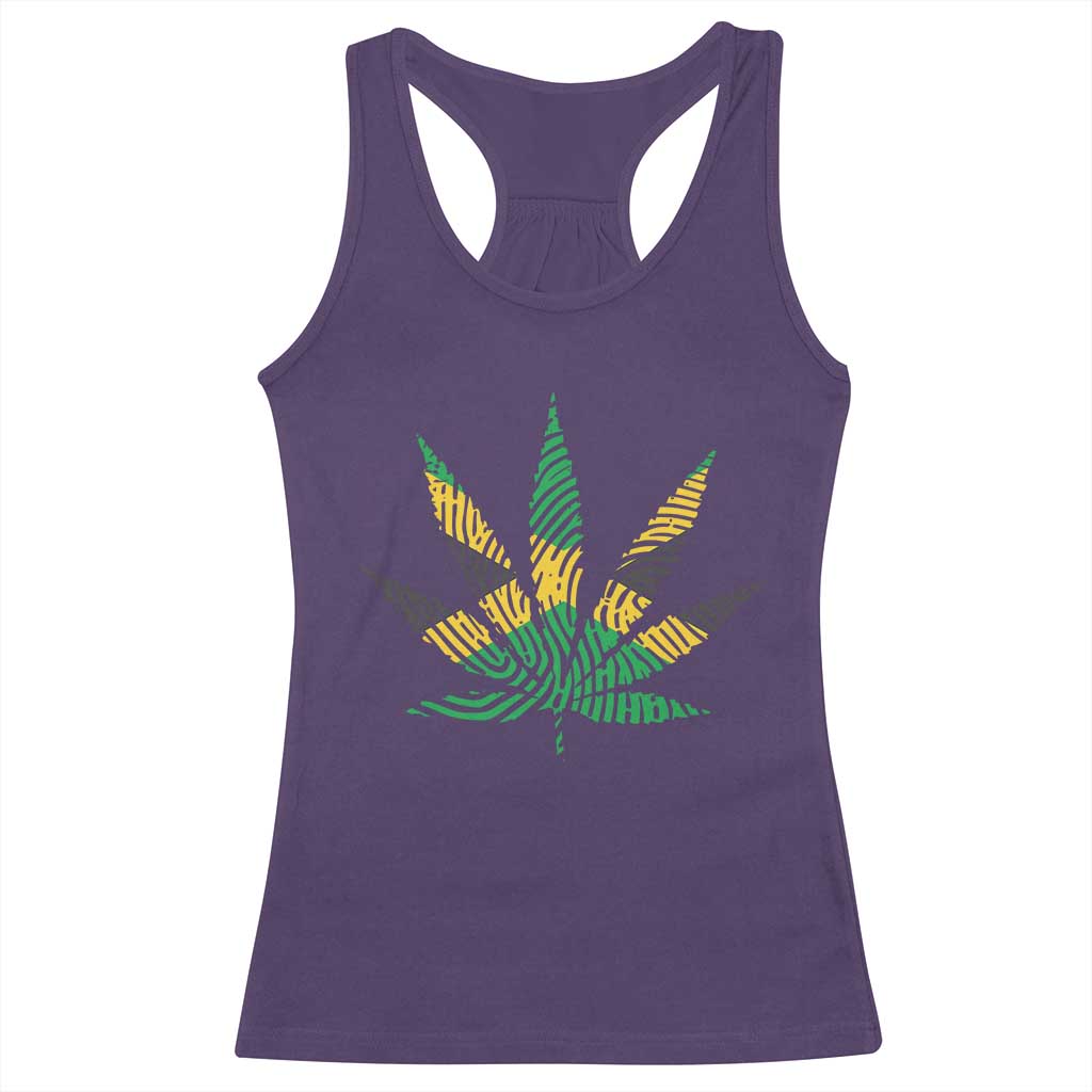 Jamaica Flag Cannabis Racerback Tank Top Funny Stoner Weed Lovers Marijuana 420 TS10 Purple Print Your Wear