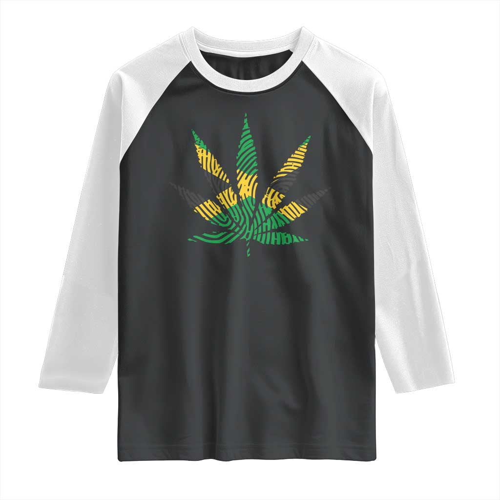 Jamaica Flag Cannabis Raglan Shirt Funny Stoner Weed Lovers Marijuana 420 TS10 Black White Print Your Wear