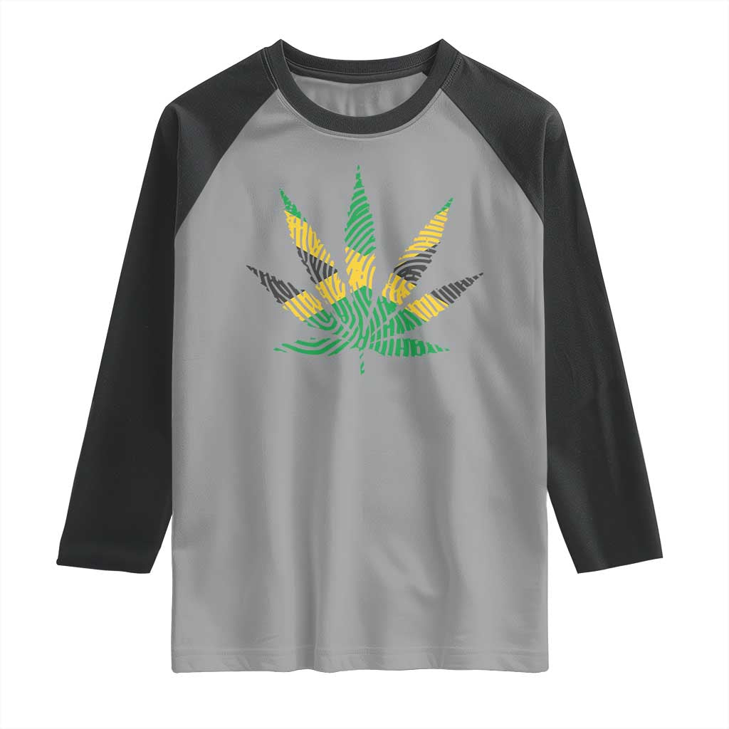 Jamaica Flag Cannabis Raglan Shirt Funny Stoner Weed Lovers Marijuana 420 TS10 Sport Gray Black Print Your Wear