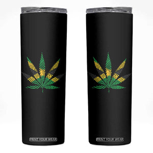 Jamaica Flag Cannabis Skinny Tumbler Funny Stoner Weed Lovers Marijuana 420 TS10 Black Print Your Wear