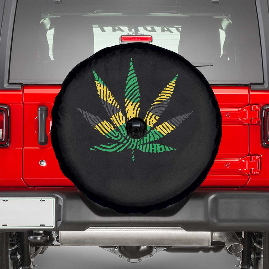 Jamaica Flag Cannabis Spare Tire Cover Funny Stoner Weed Lovers Marijuana 420 TS10 Black Print Your Wear