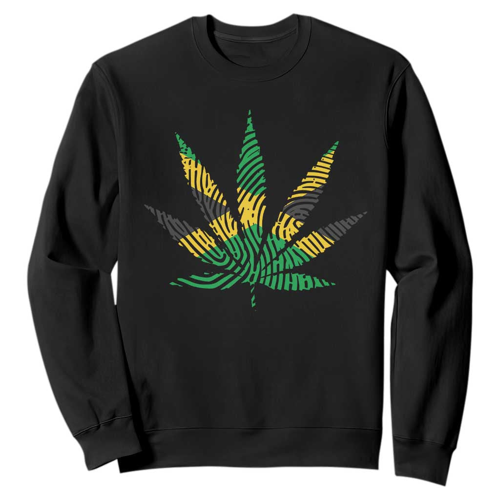 Jamaica Flag Cannabis Sweatshirt Funny Stoner Weed Lovers Marijuana 420 TS10 Black Print Your Wear