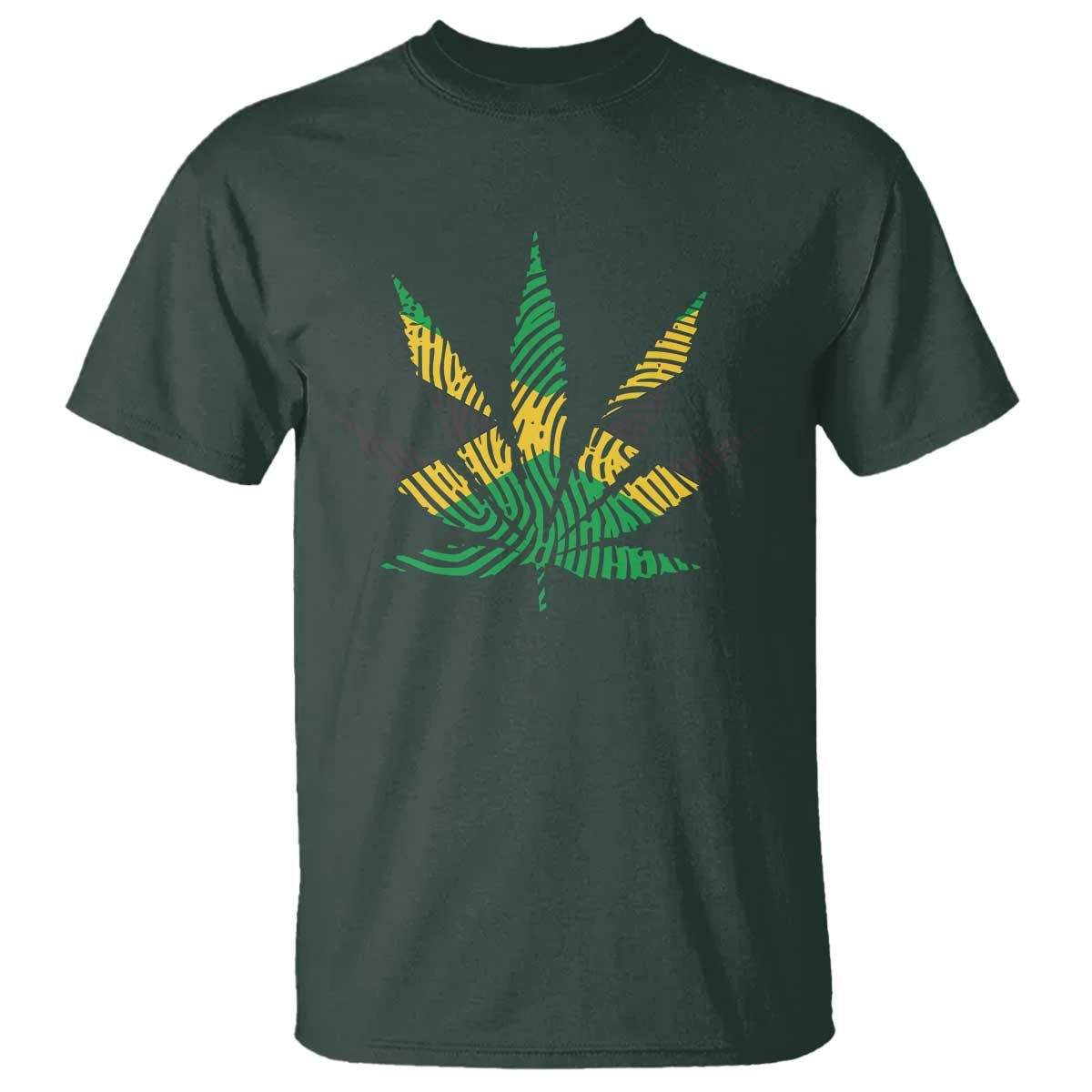 Jamaica Flag Cannabis T Shirt Funny Stoner Weed Lovers Marijuana 420 TS10 Dark Forest Green Print Your Wear
