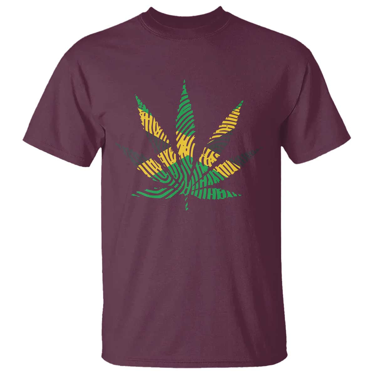 Jamaica Flag Cannabis T Shirt Funny Stoner Weed Lovers Marijuana 420 TS10 Maroon Print Your Wear